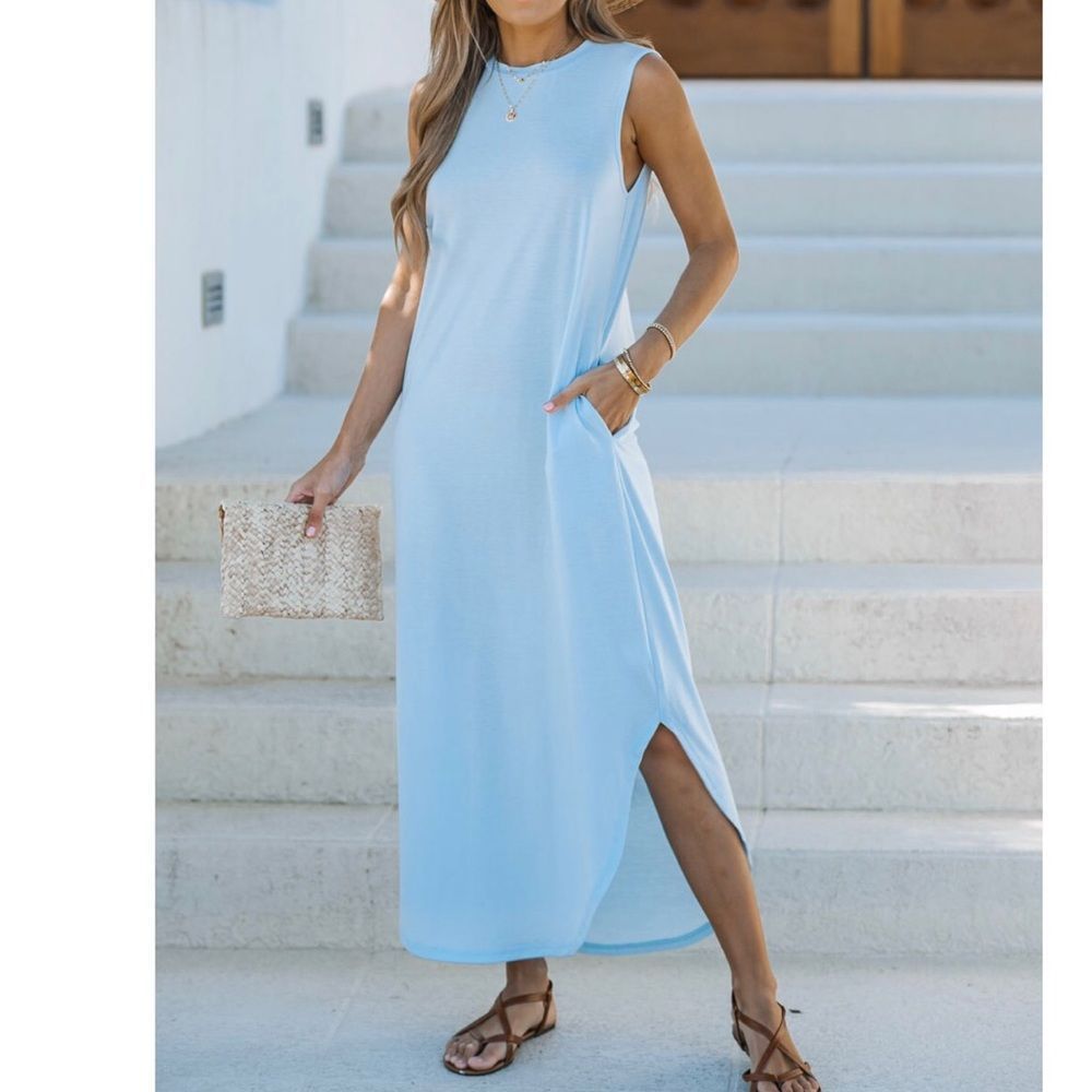 Sleeveless Pocketed Maxi Dress